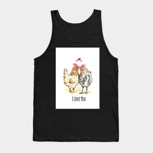 I love you chickens card Tank Top